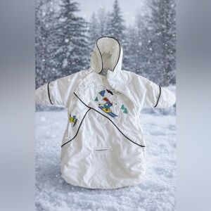 Vintage 90s Peanuts Snoopy Quilted Snowsuit Baby Bunting